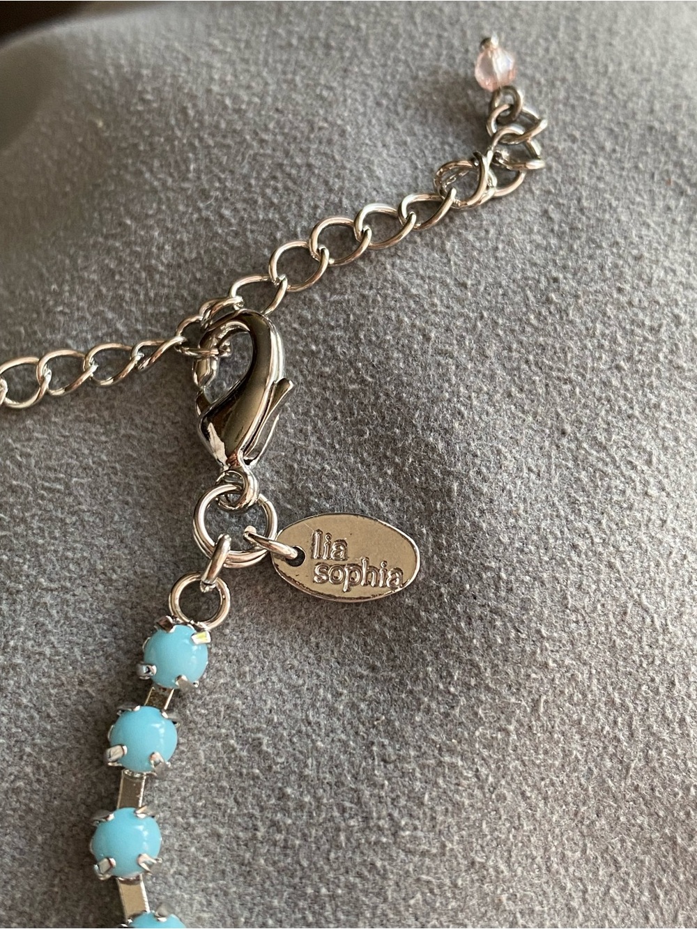 Lia Sophia Turquoise Beaded Silver-Trim Necklace - Picture 4 of 4